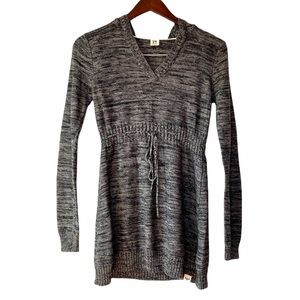 Roxy Grey Hooded Tight Knit Pullover Sweater Juniors Size Medium